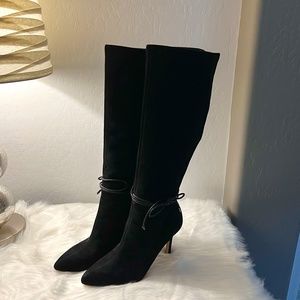 NEW WHBM TERAH Leather Tie Black Boots